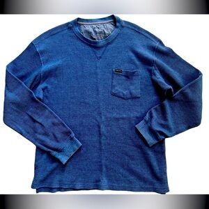 Stanley Blue Waffle Knit Thermal Shirt Size Large